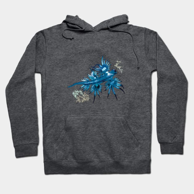 Blue Dragon,Glaucus Atlanticus Sea slug Hoodie by NadJac